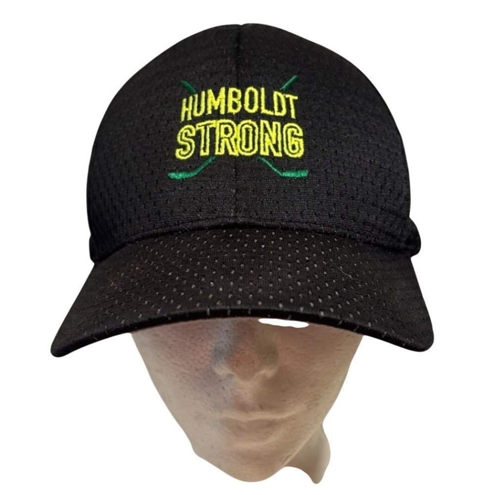 Humboldt Strong #PrayForHumboldt Black Flexfit Hat Lids Medium/Large Embroidered